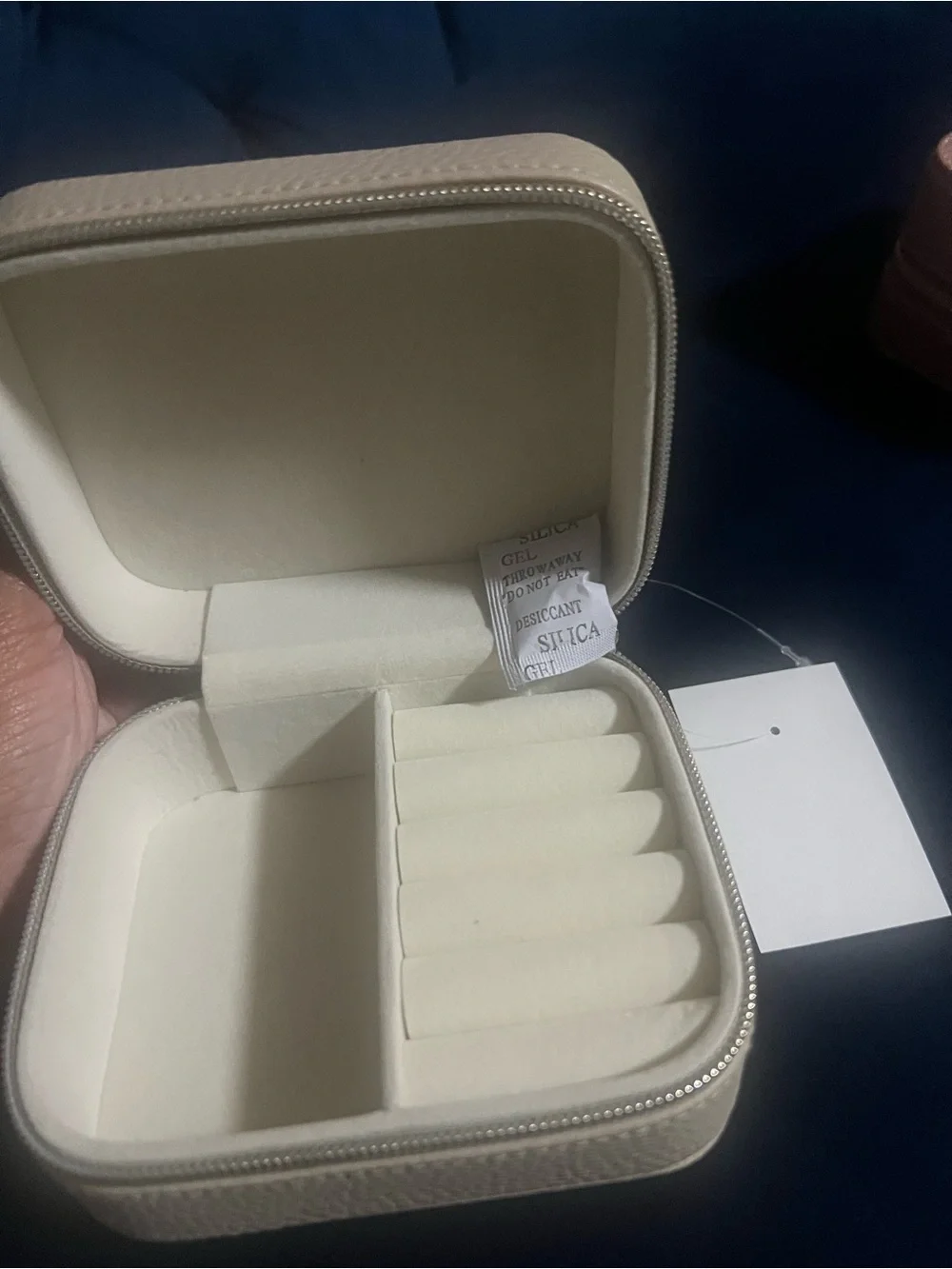 Cream Jewelry Travel Case